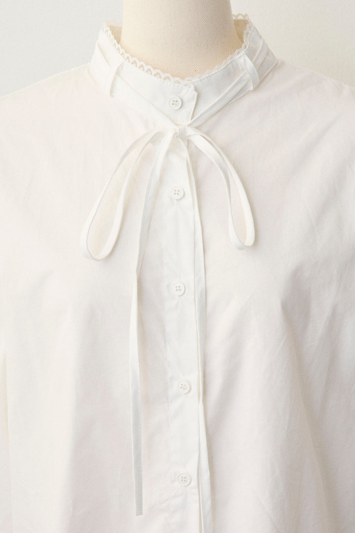 [予約]レースヘムドッキングシャツ