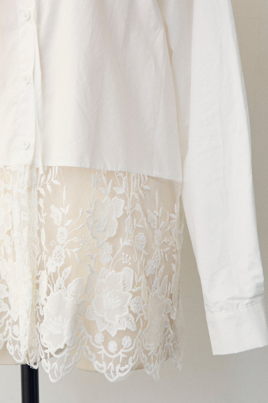 [予約]レースヘムドッキングシャツ