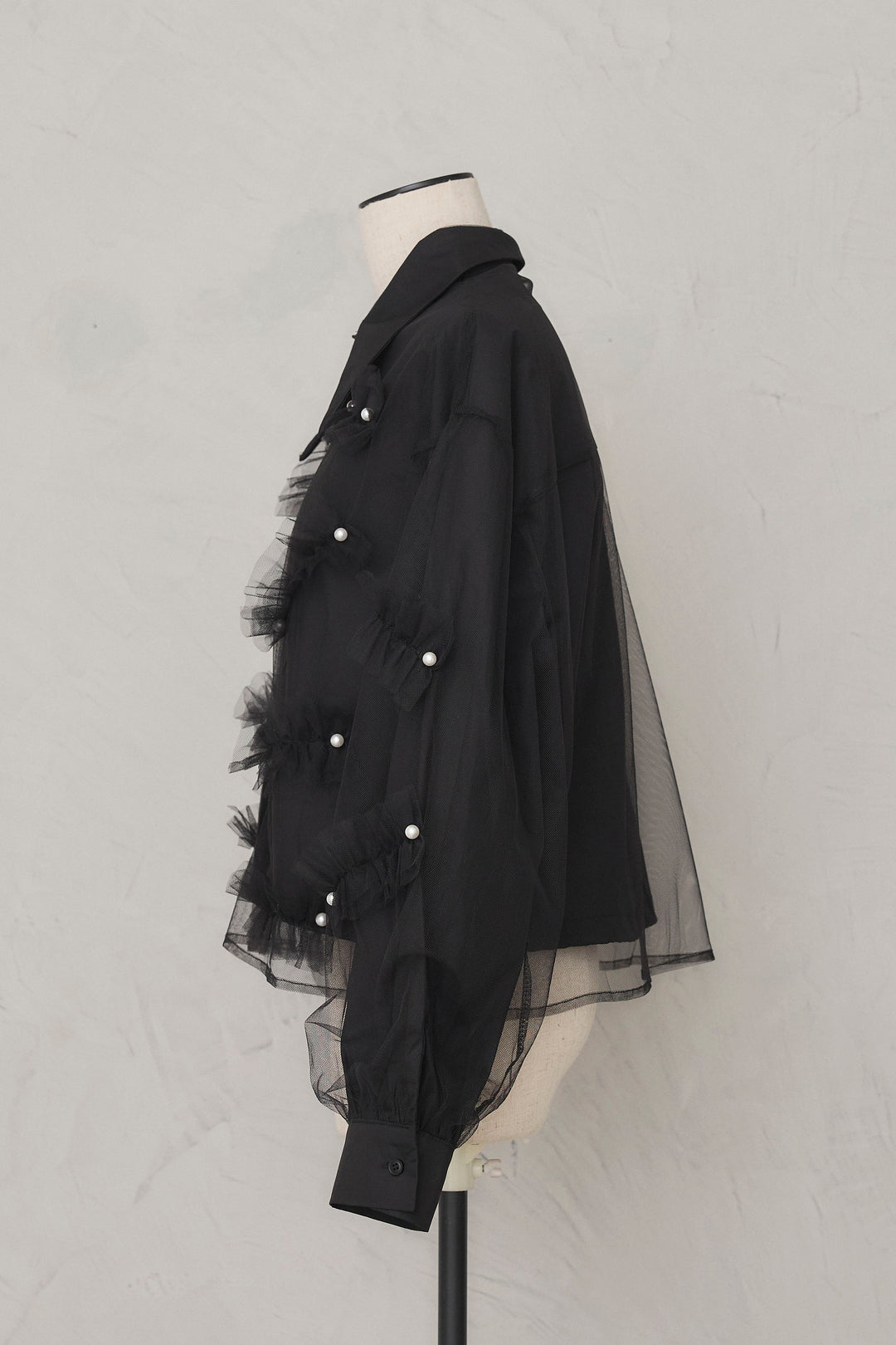 [予約]チュールレイヤードパールシャツ