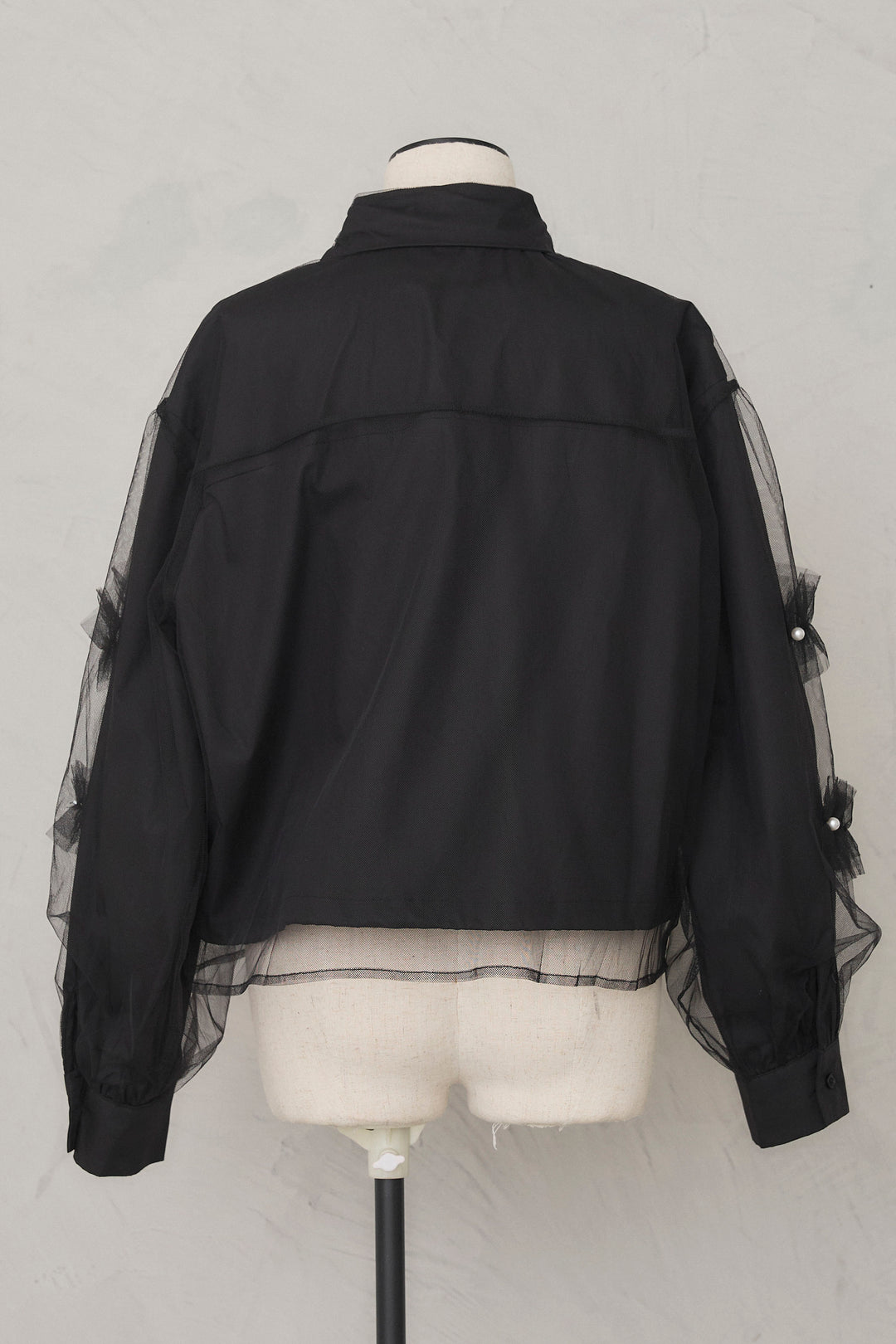 [予約]チュールレイヤードパールシャツ