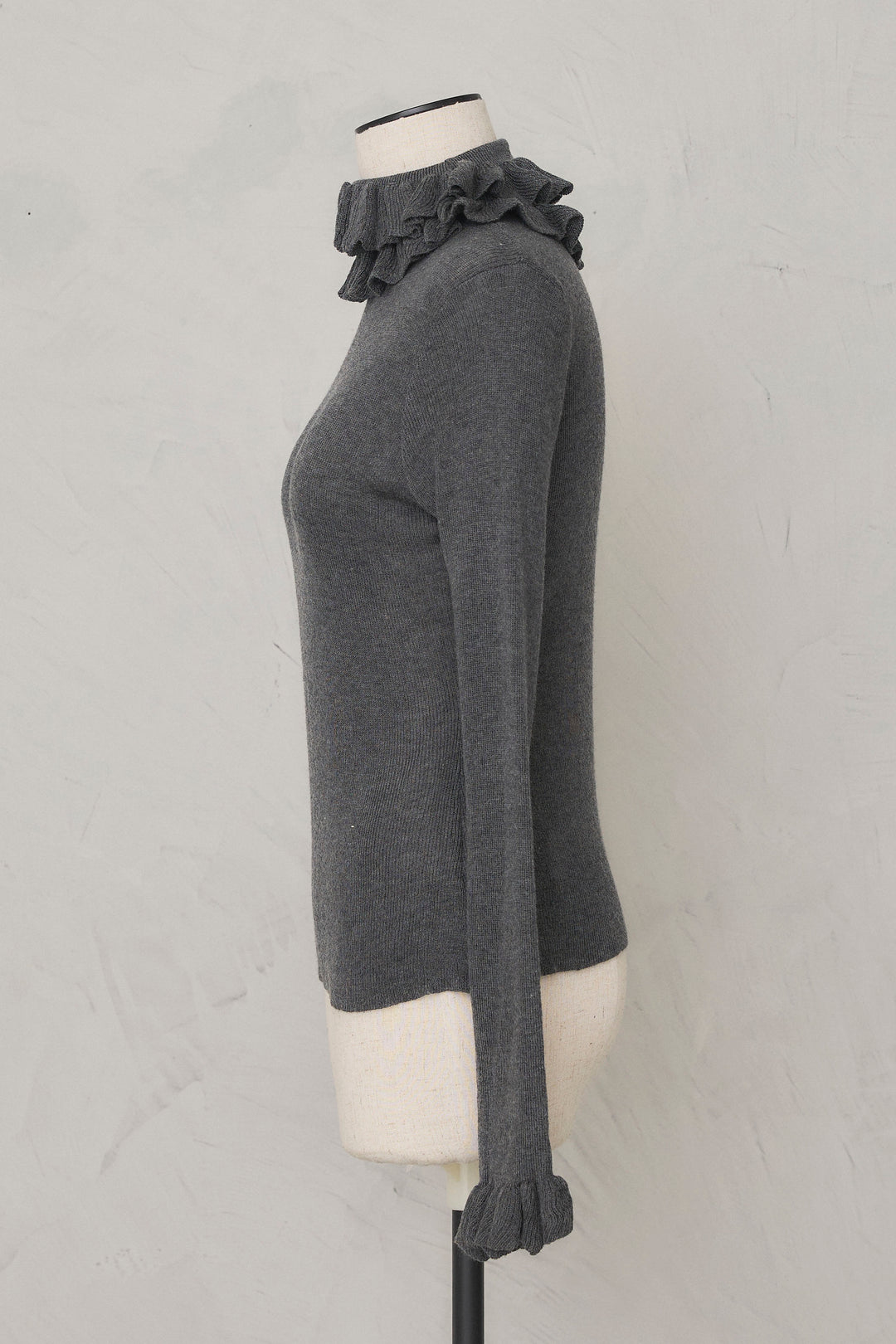 [予約]ダブルフリルカラーニットプルオーバー