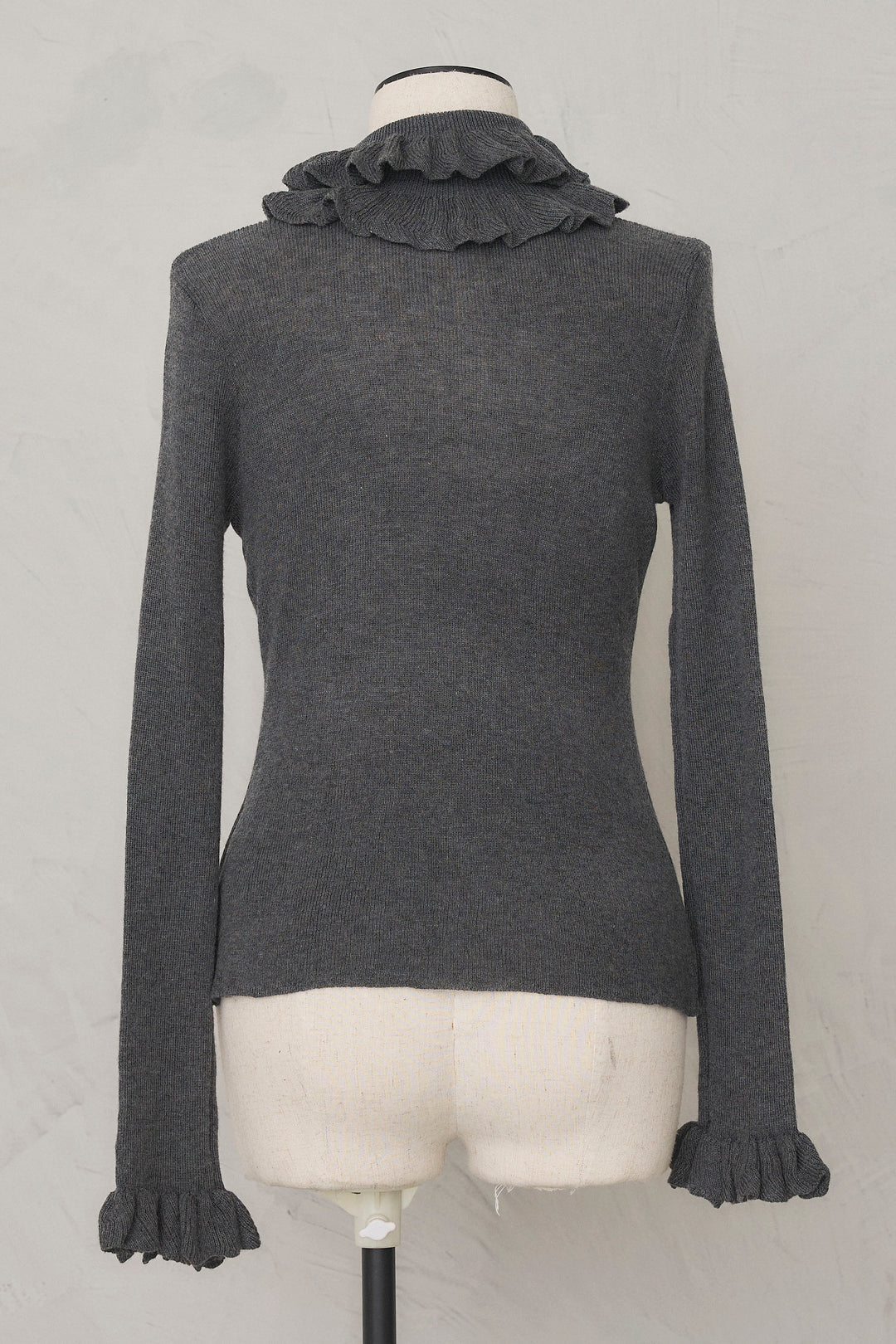 [予約]ダブルフリルカラーニットプルオーバー