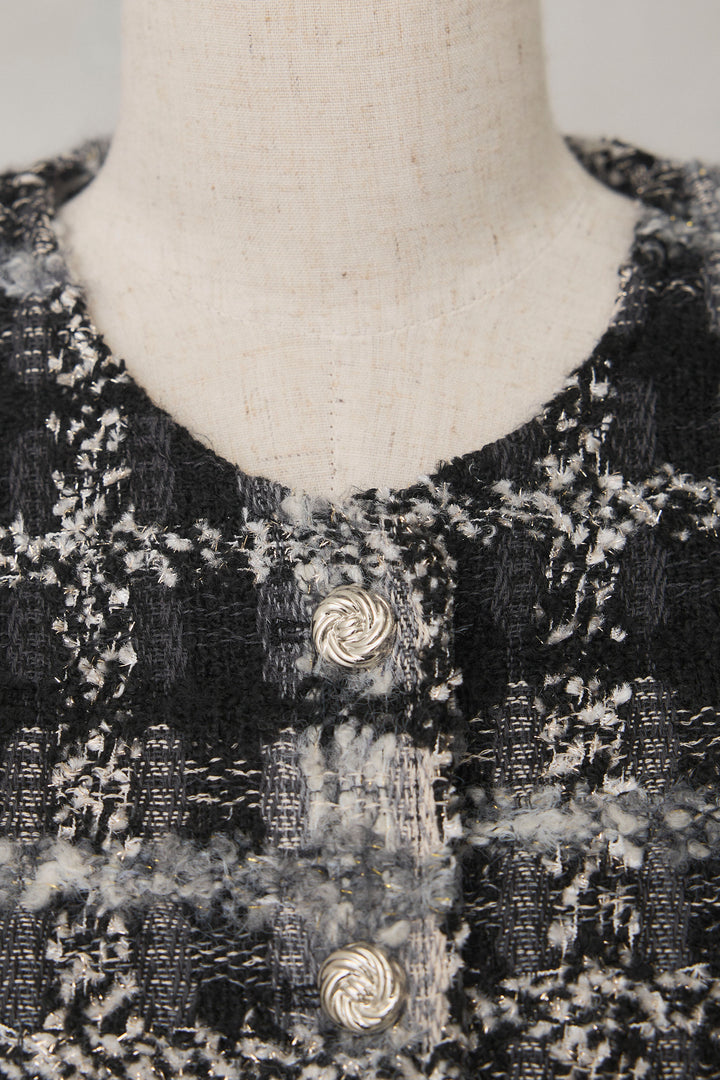 [予約]ツイードチェッククロップドジャケット