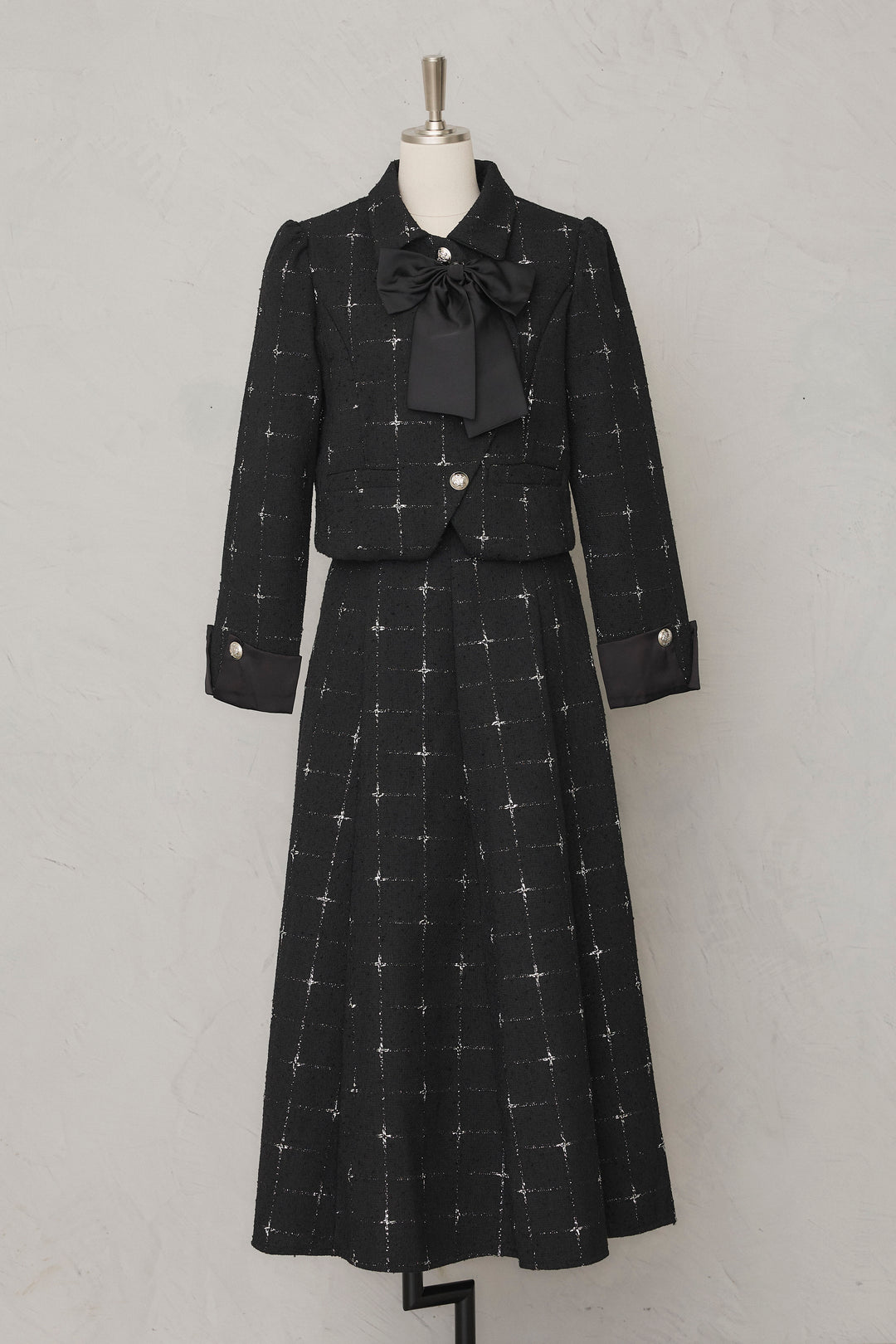 [予約]クラシックラインツイードリボン2wayセットアップ