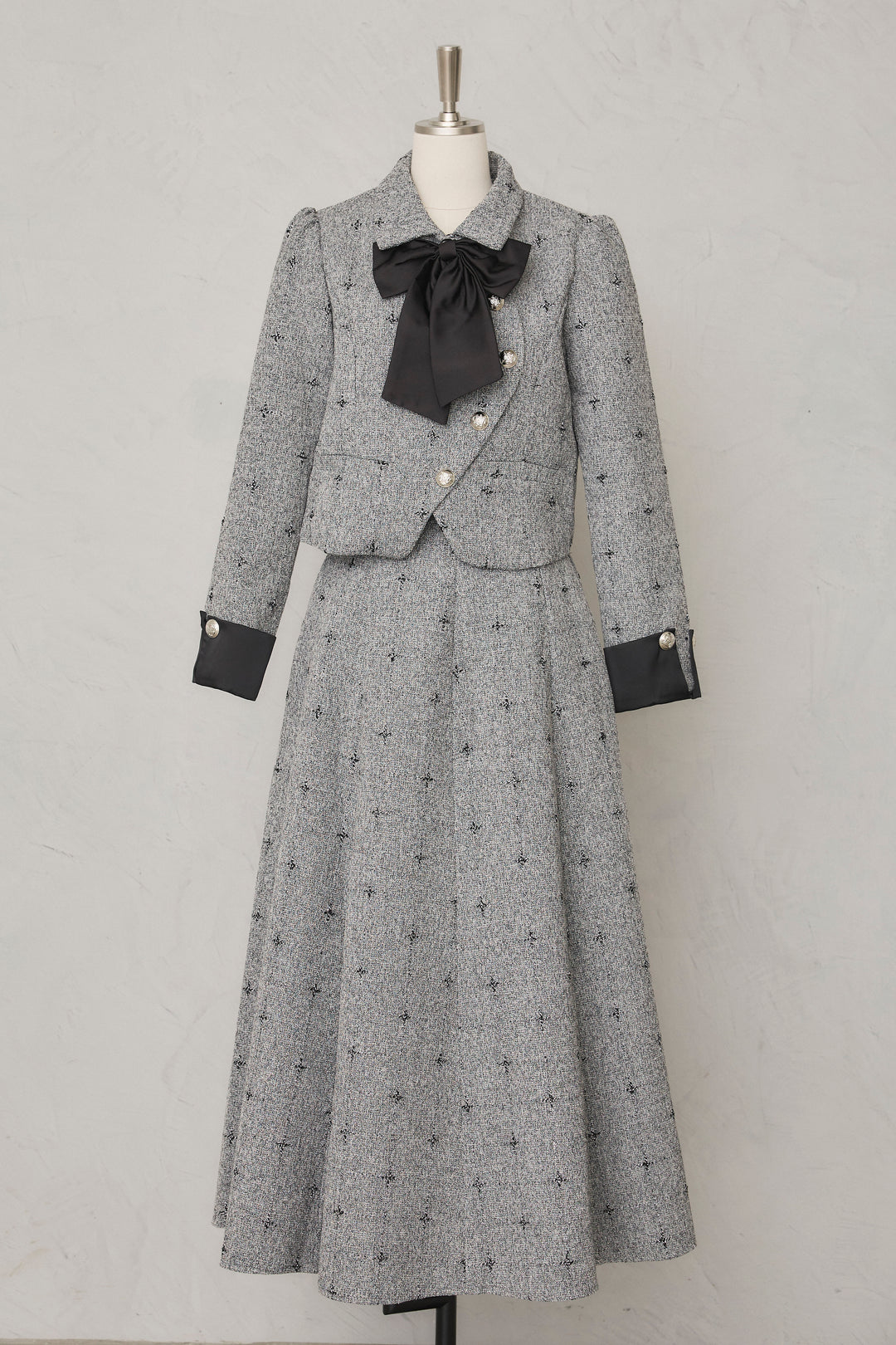 [予約]クラシックラインツイードリボン2wayセットアップ