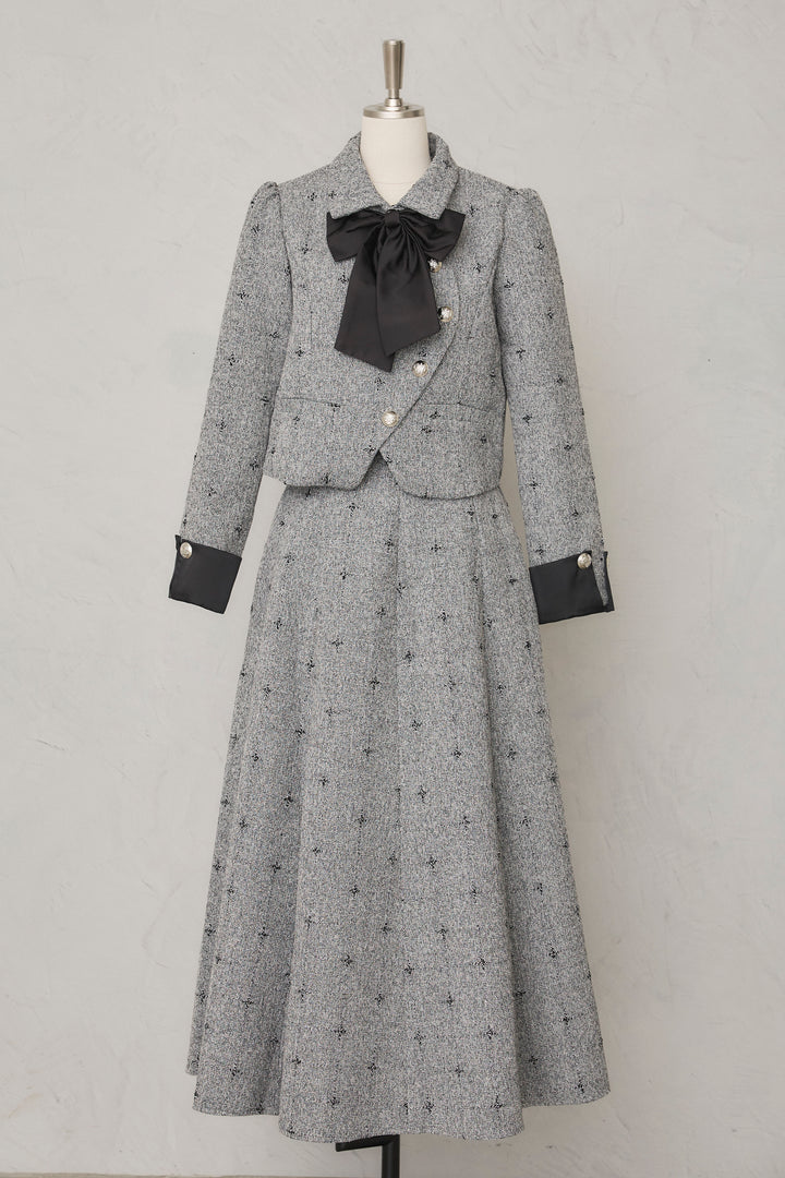 [予約]クラシックラインツイードリボン2wayセットアップ