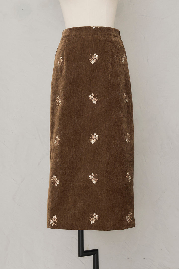 [予約]ヴィンテージフラワー刺繍ラメベロアセットアップ