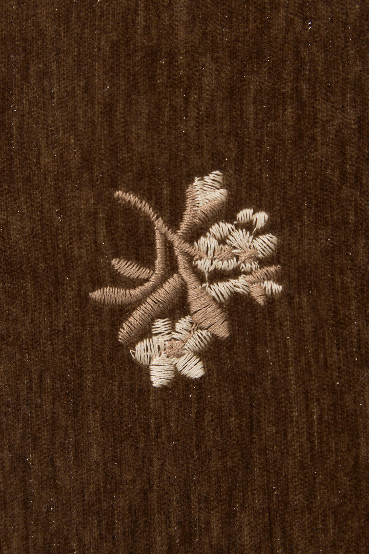 [予約]ヴィンテージフラワー刺繍ラメベロアセットアップ