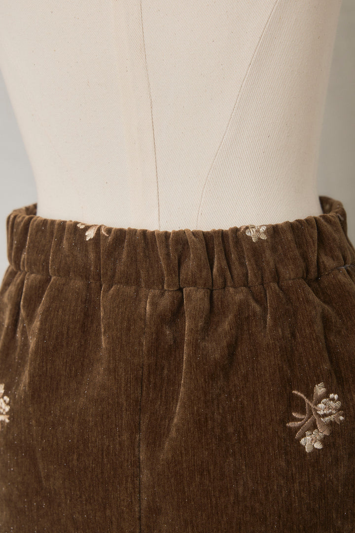 [予約]ヴィンテージフラワー刺繍ラメベロアセットアップ