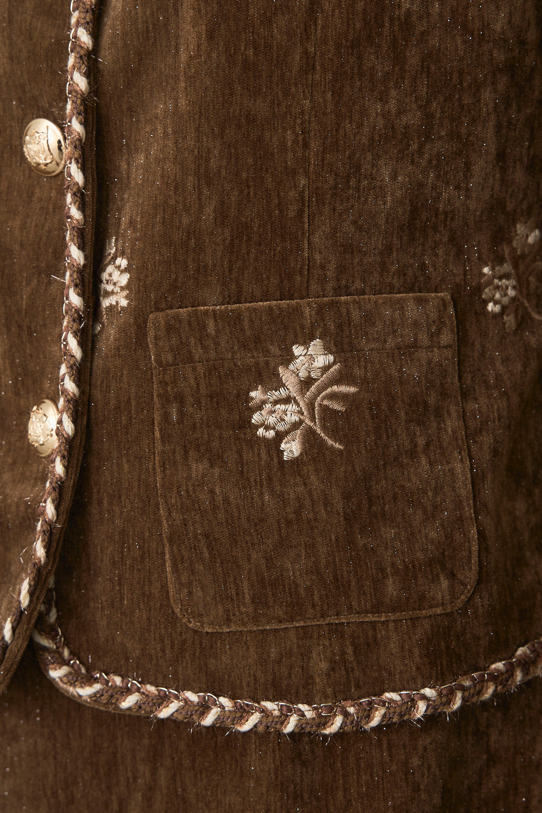 [予約]ヴィンテージフラワー刺繍ラメベロアセットアップ