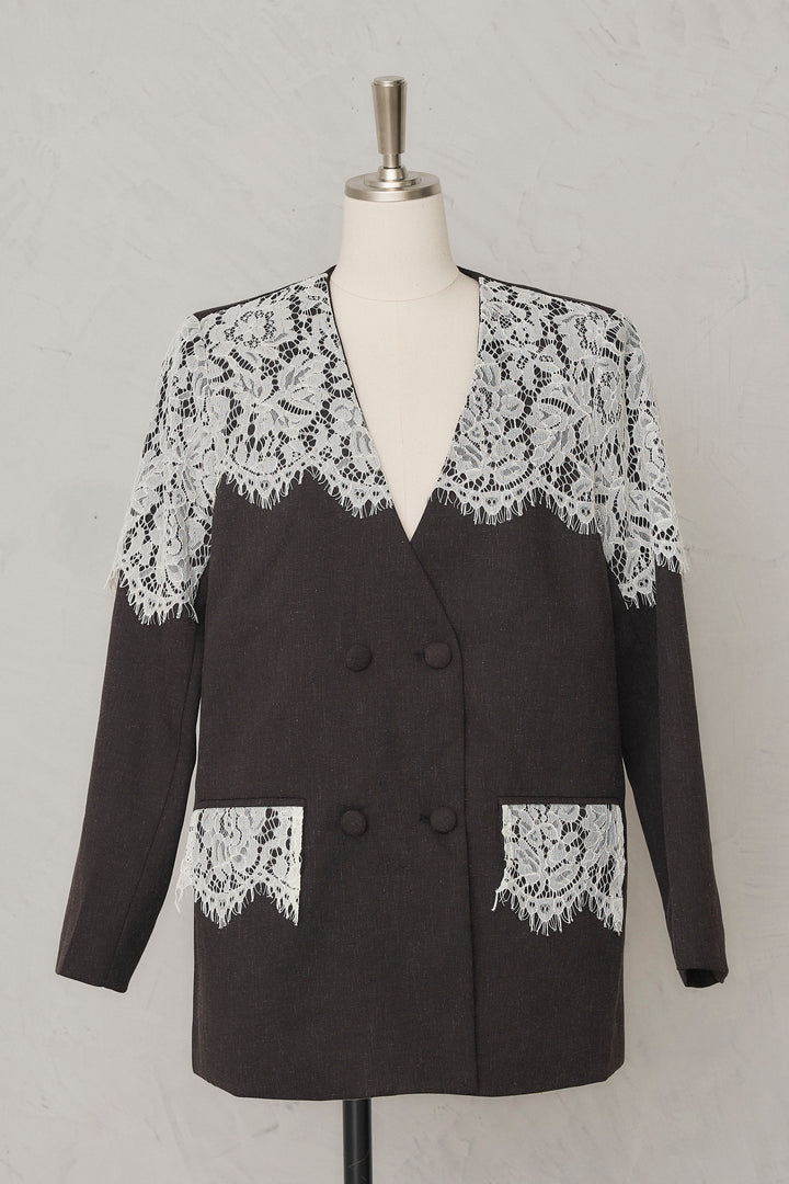 [予約]ショルダーレースデザインジャケット