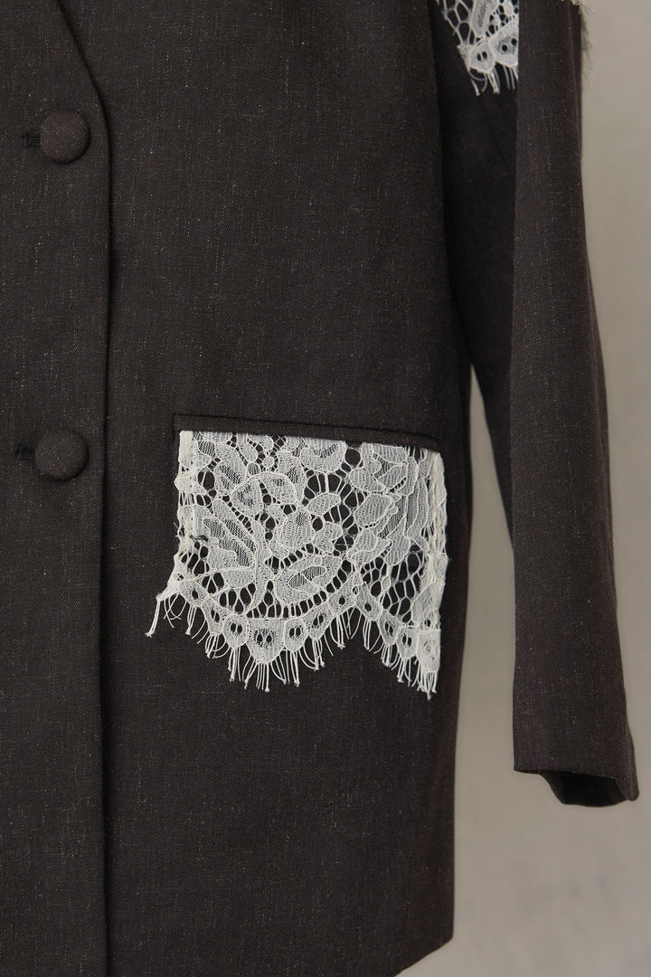 [予約]ショルダーレースデザインジャケット