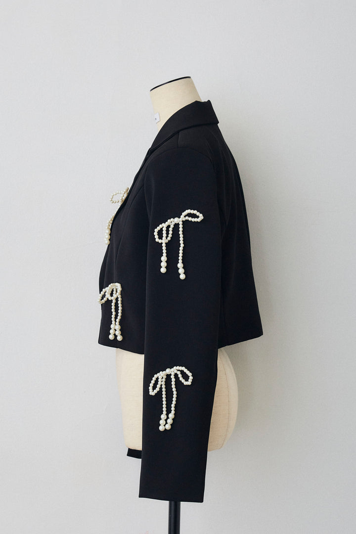 [予約]パールリボンクロップドジャケット