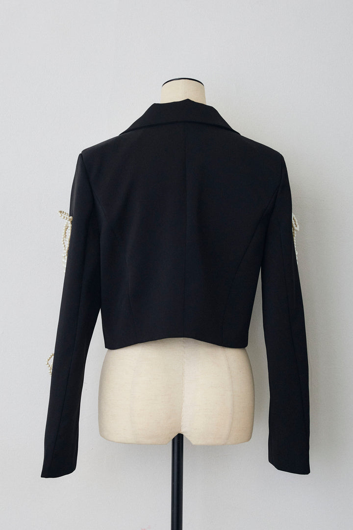 [予約]パールリボンクロップドジャケット