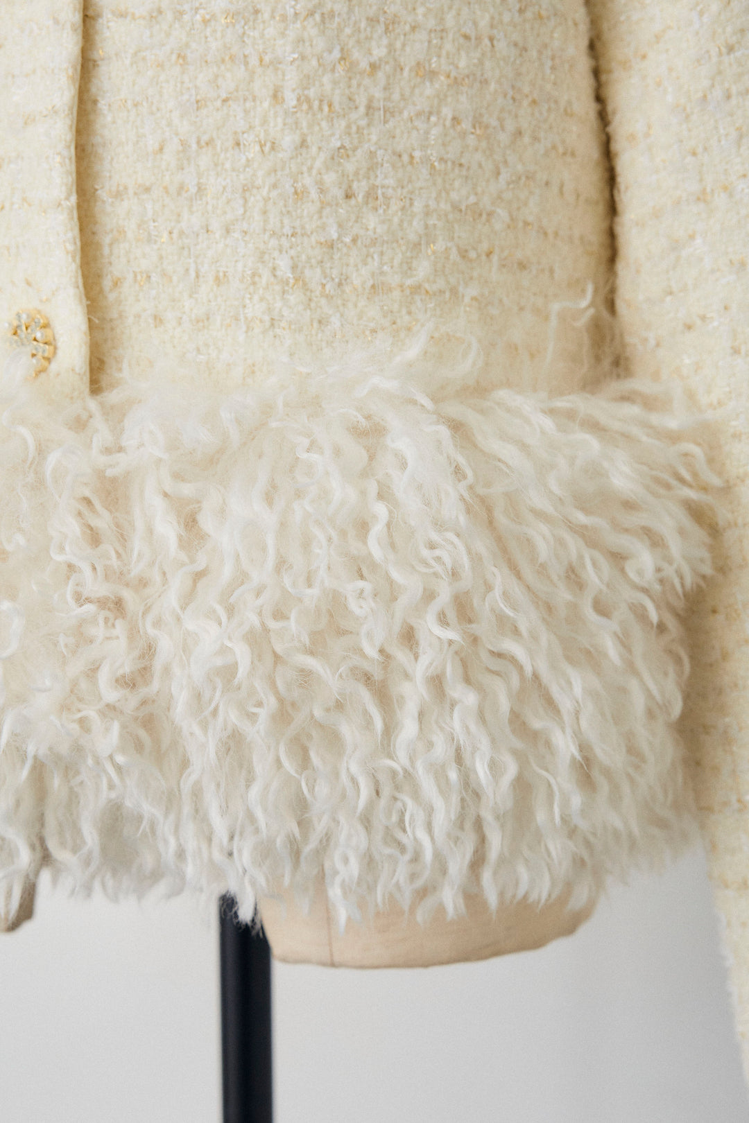 [予約]中綿ツイードロングファードッキングジャケット