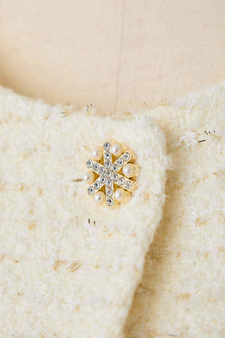 [予約]中綿ツイードロングファードッキングジャケット