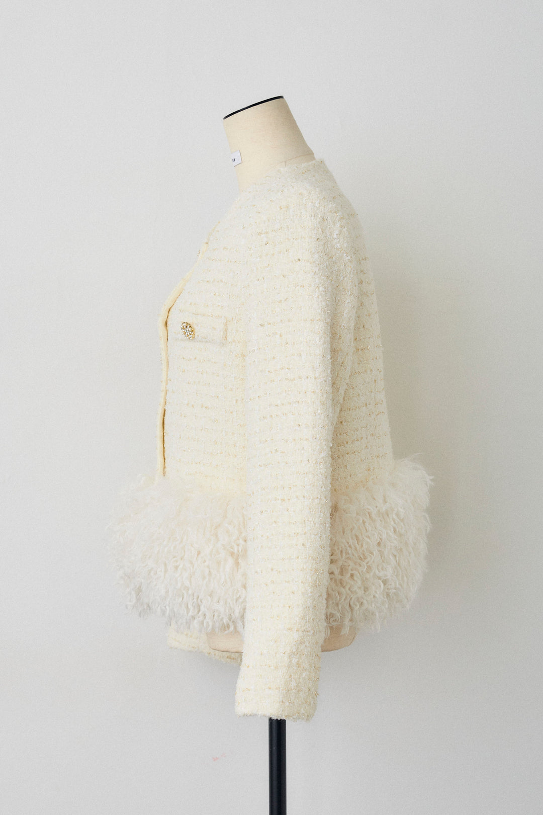 [予約]中綿ツイードロングファードッキングジャケット