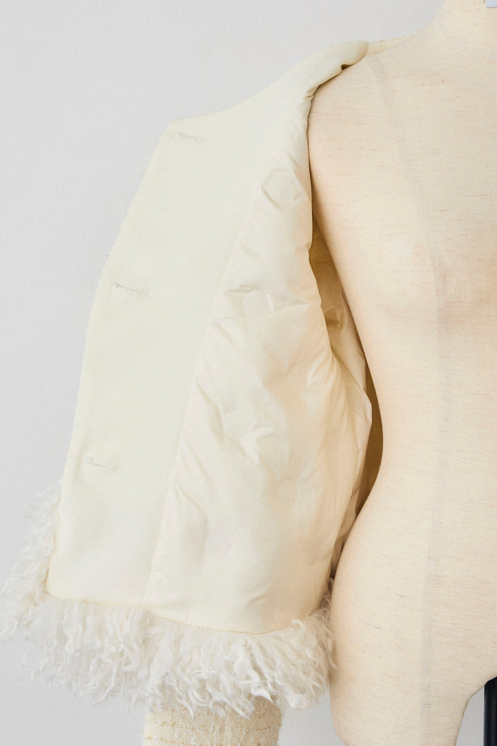 [予約]中綿ツイードロングファードッキングジャケット