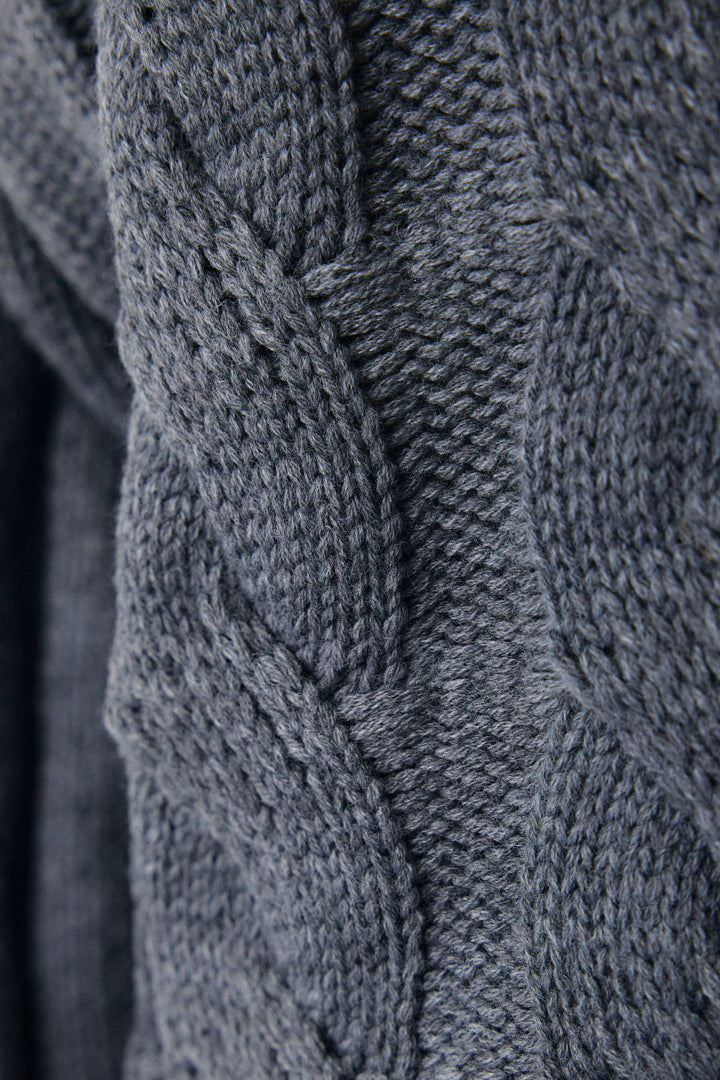 [予約]ネックパールケーブル編みニット