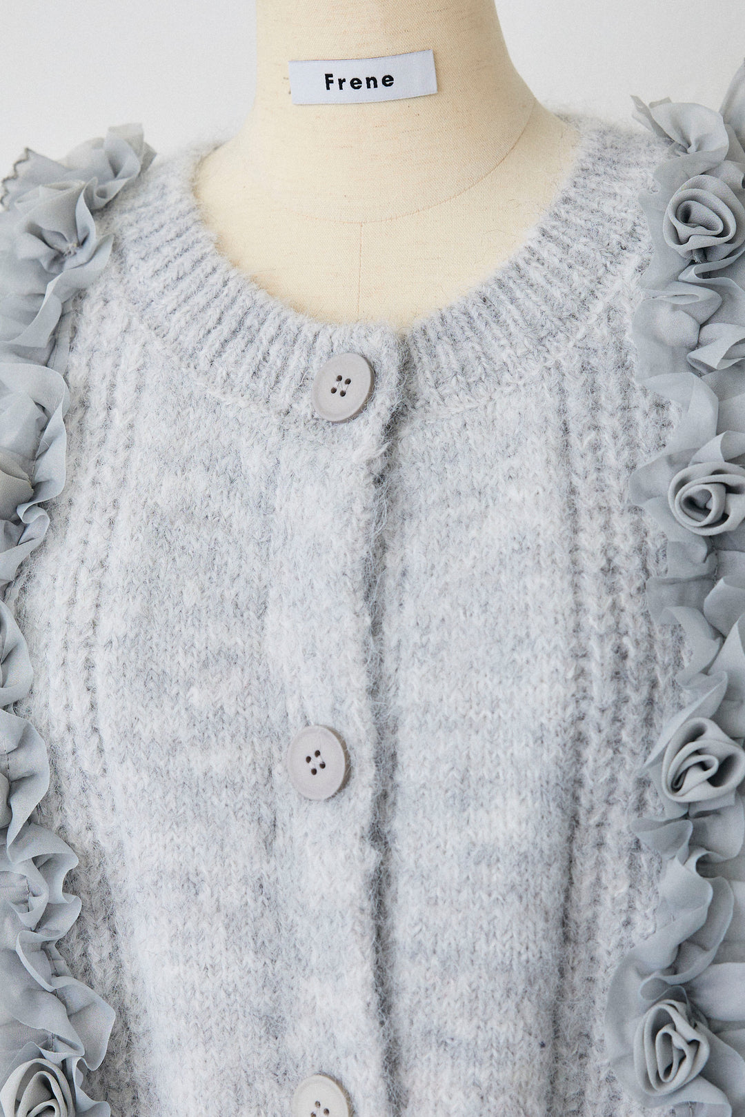 [予約]フリルローズドッキングニットカーデ