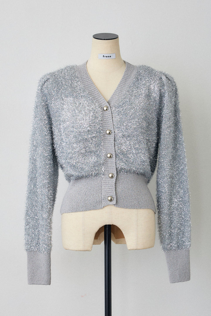 [予約]コンシャスショルダーシャイニーニットカーデ