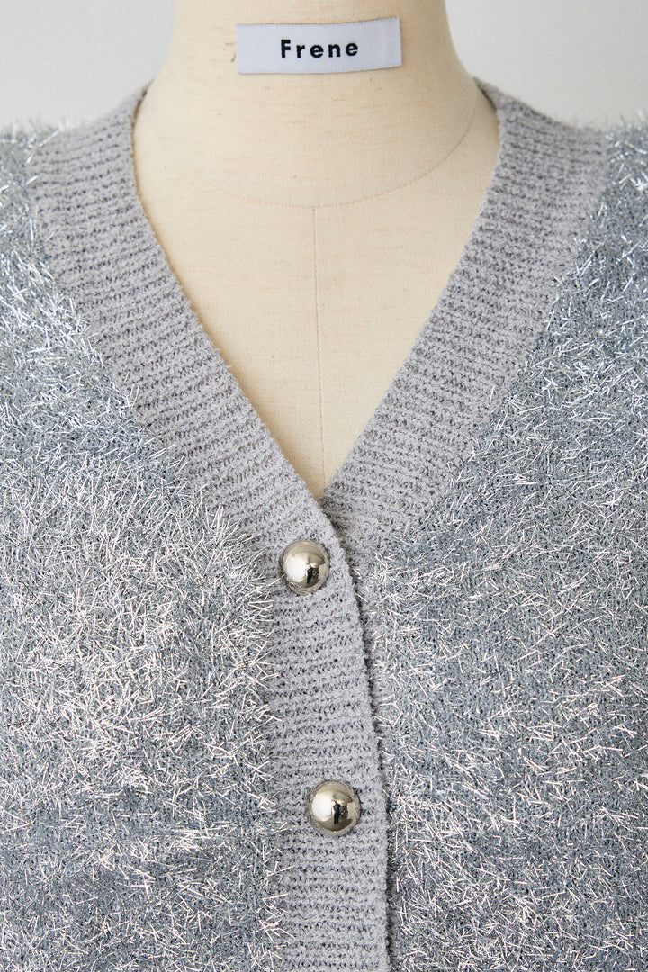 [予約]コンシャスショルダーシャイニーニットカーデ