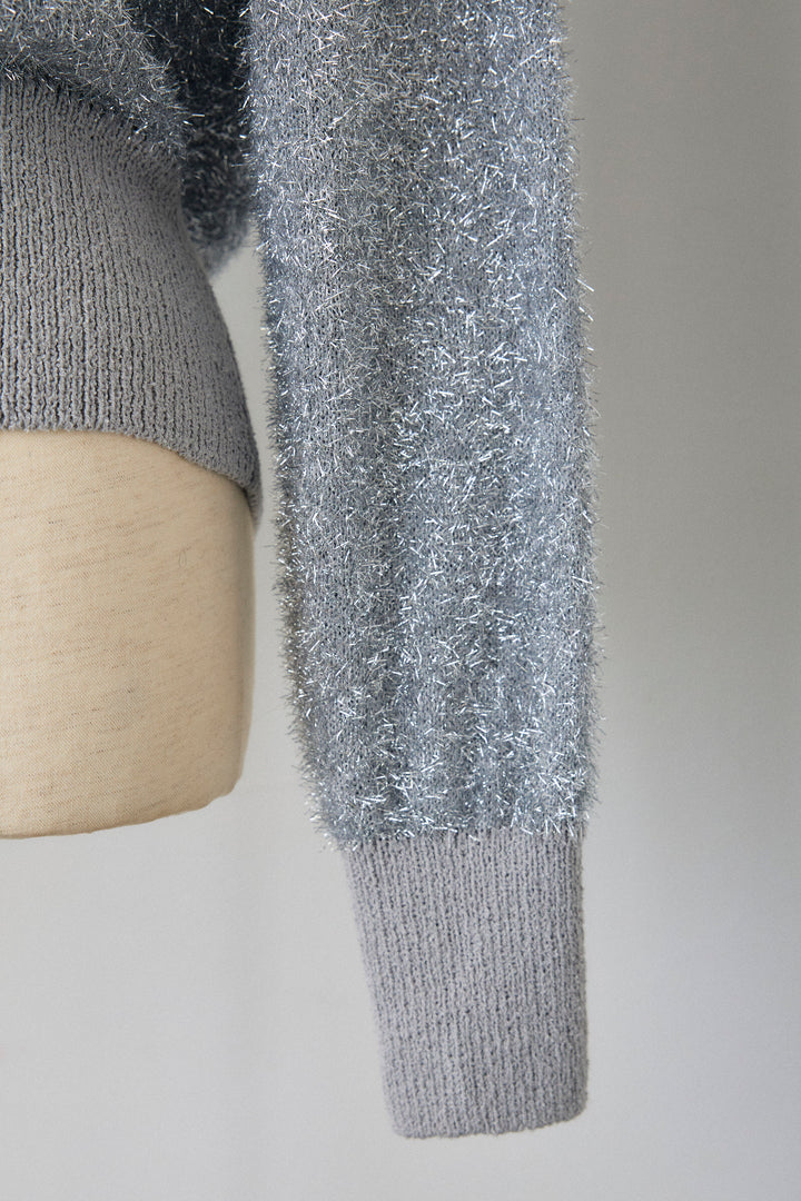 [予約]コンシャスショルダーシャイニーニットカーデ