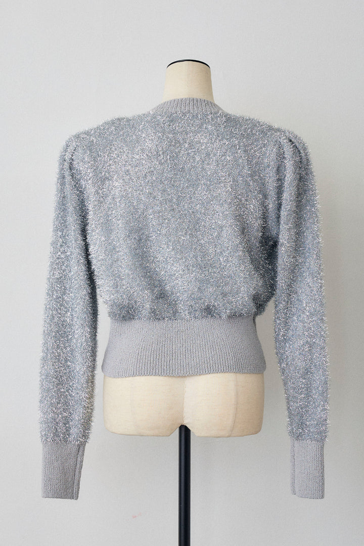 [予約]コンシャスショルダーシャイニーニットカーデ