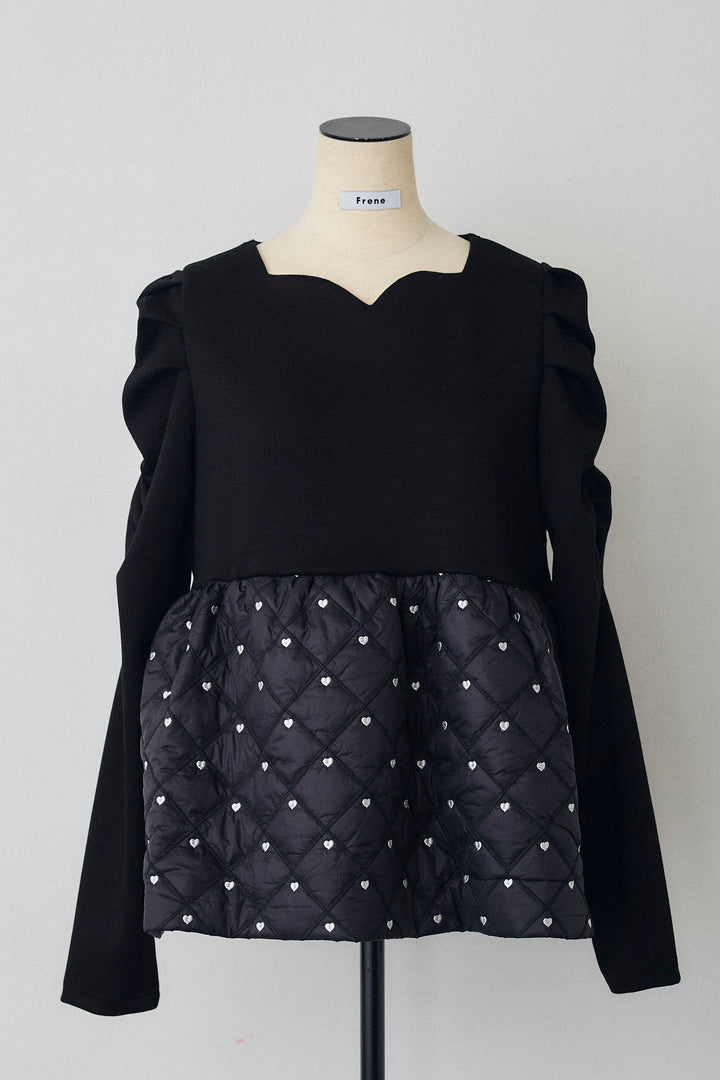 [予約]ハートキルティングドッキングぺプラムチュニック