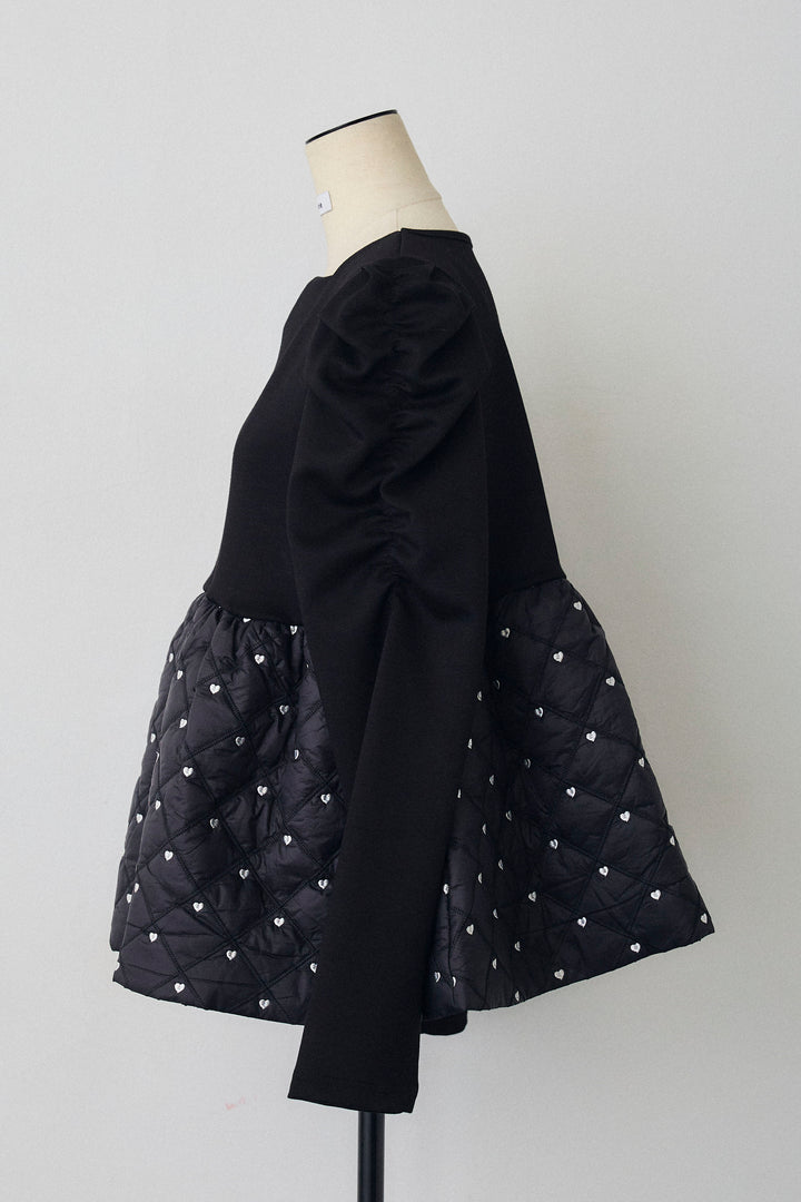 [予約]ハートキルティングドッキングぺプラムチュニック