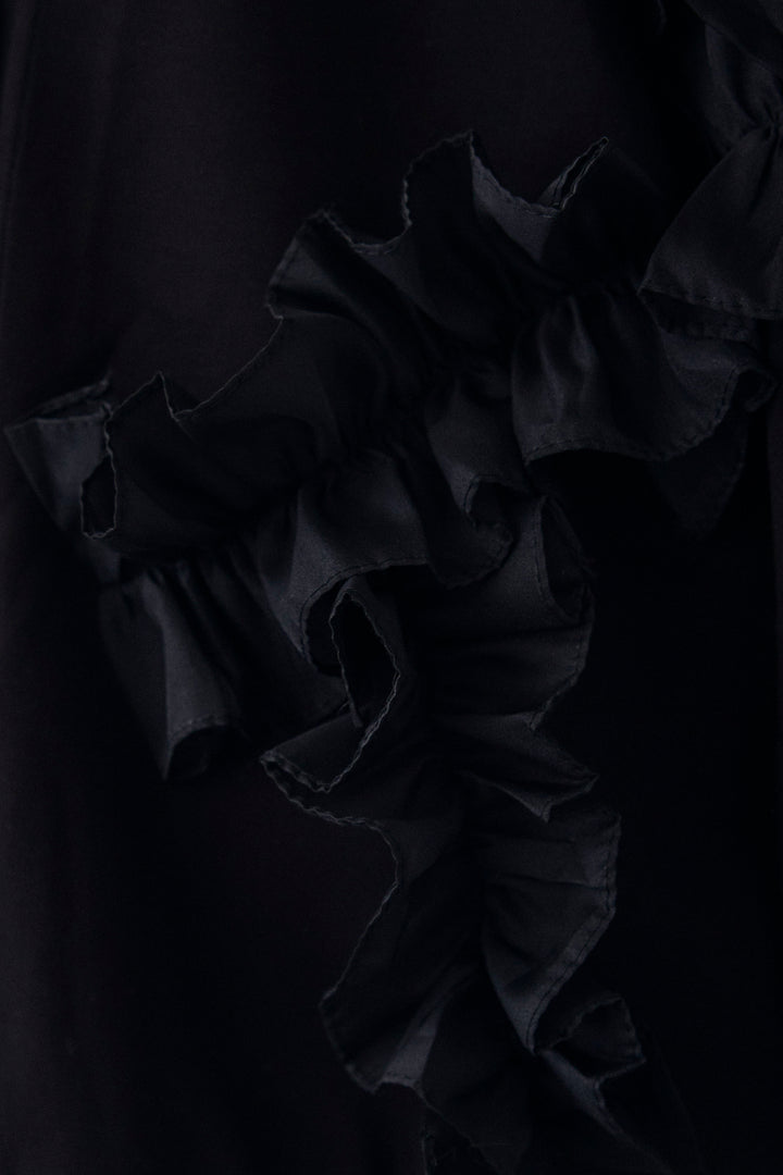 [予約]異素材ランダムフリルポンチカーデ