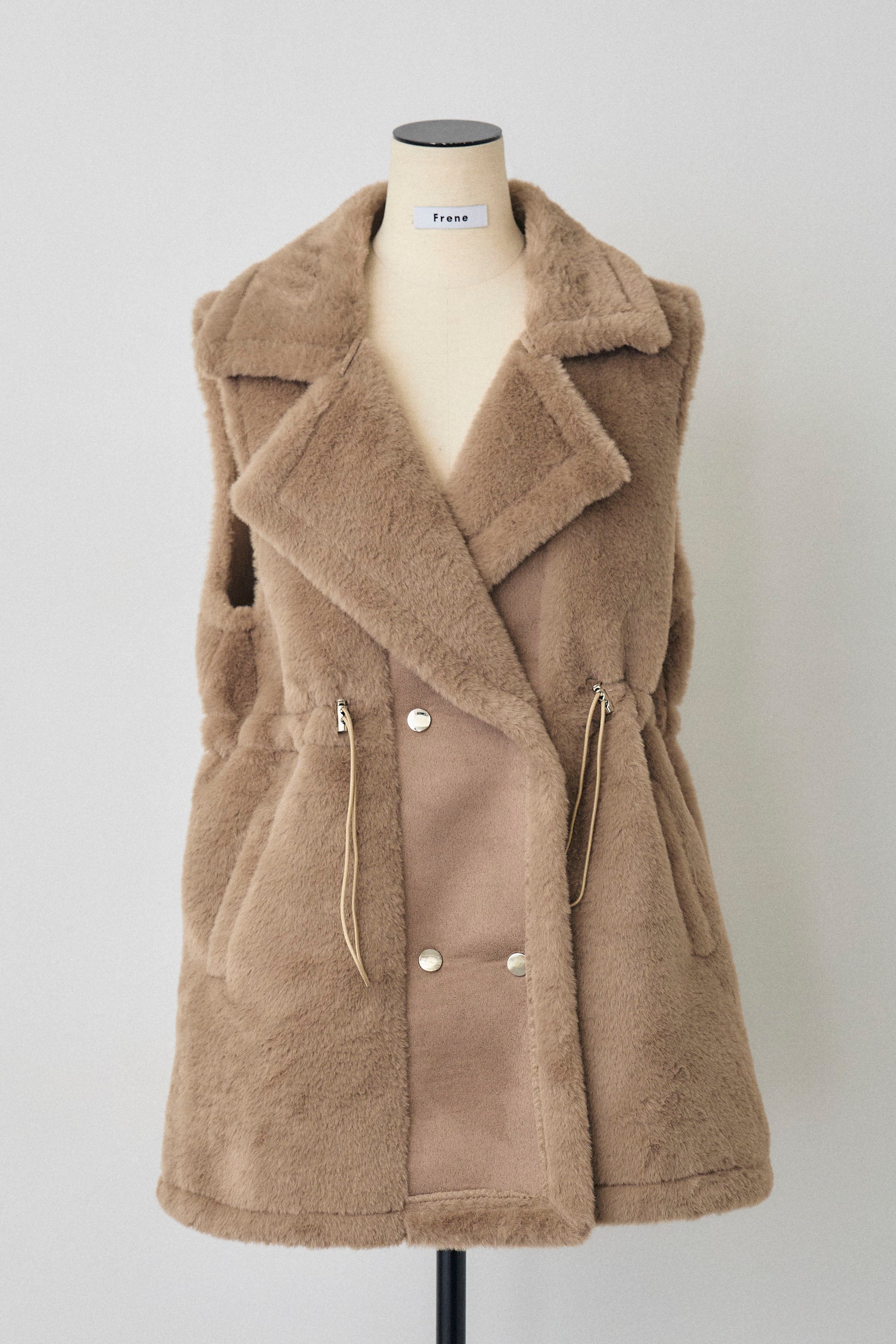 frene コート 予約]ビット付きフェイクファーコート – Frene