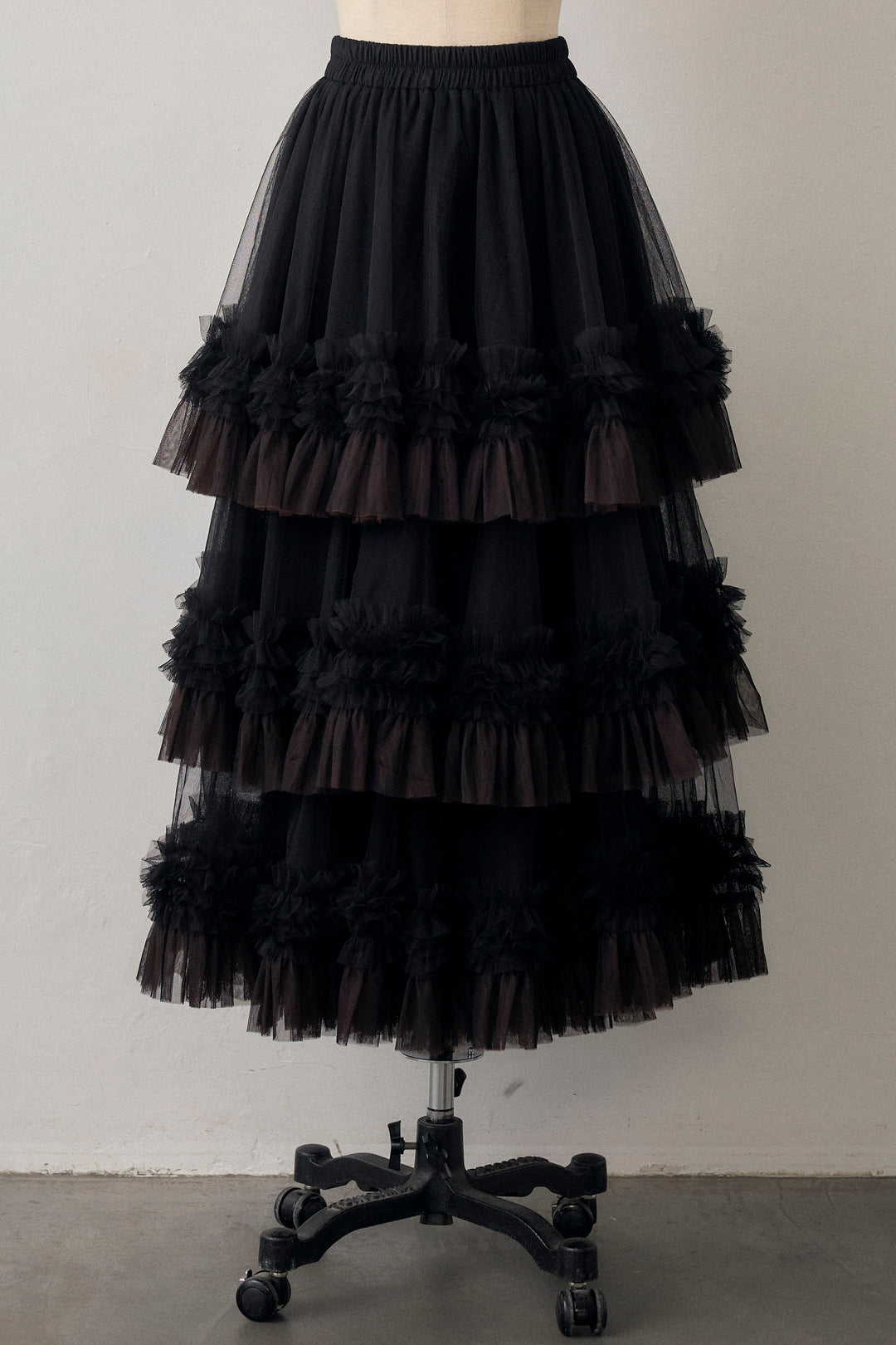 [予約]配色フリルティアードロマンティックスカート