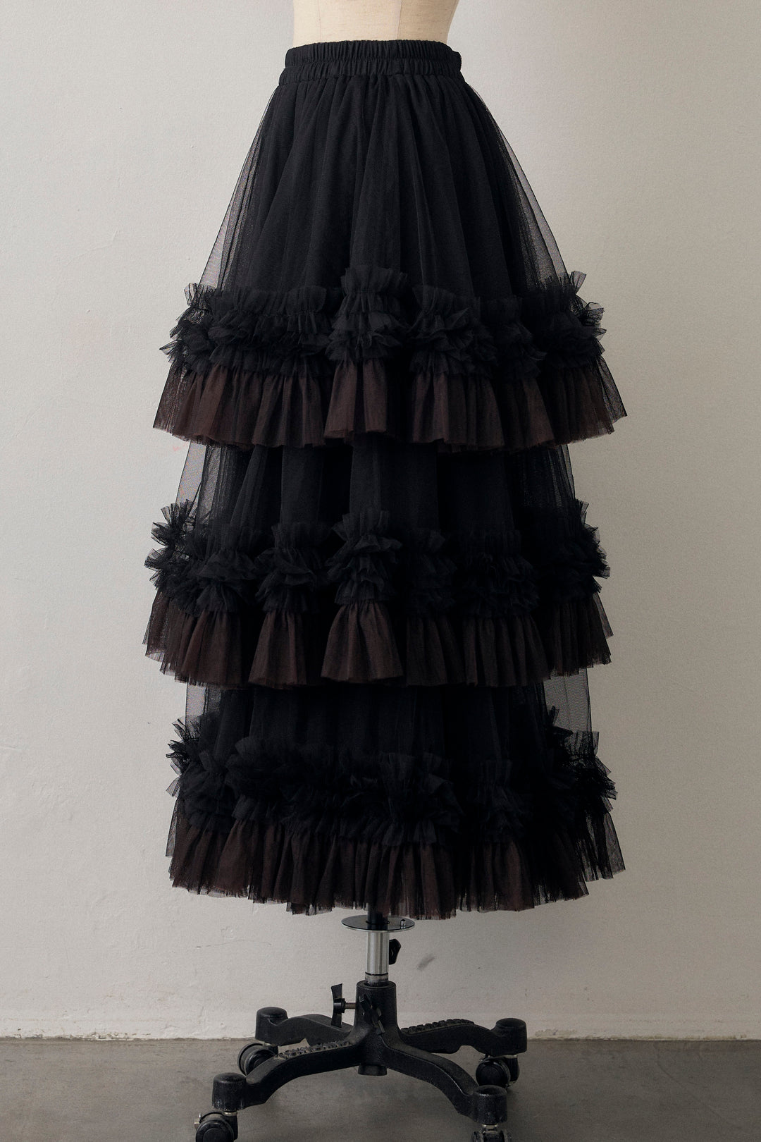 [予約]配色フリルティアードロマンティックスカート