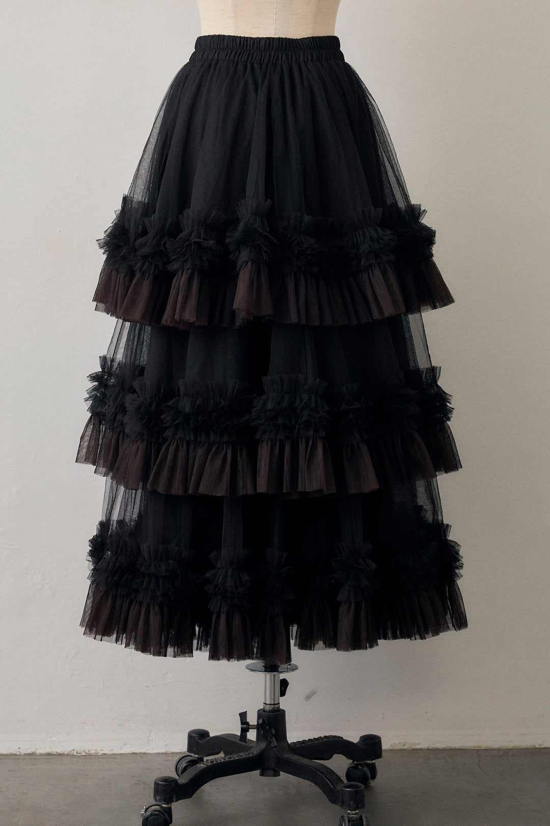 [予約]配色フリルティアードロマンティックスカート