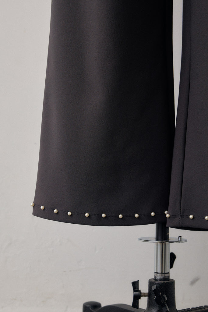 [予約]パールヘムポンチストレートパンツ