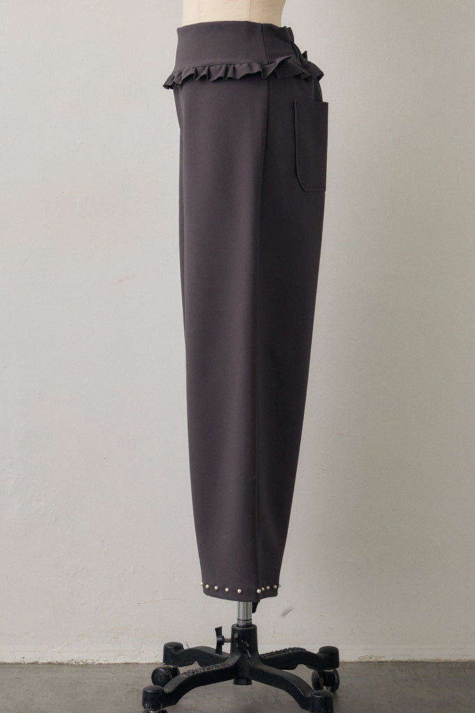 [予約]パールヘムポンチストレートパンツ