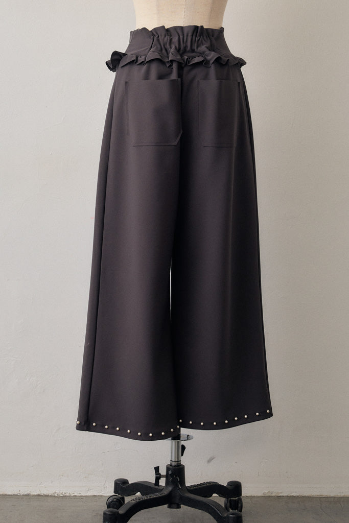 [予約]パールヘムポンチストレートパンツ