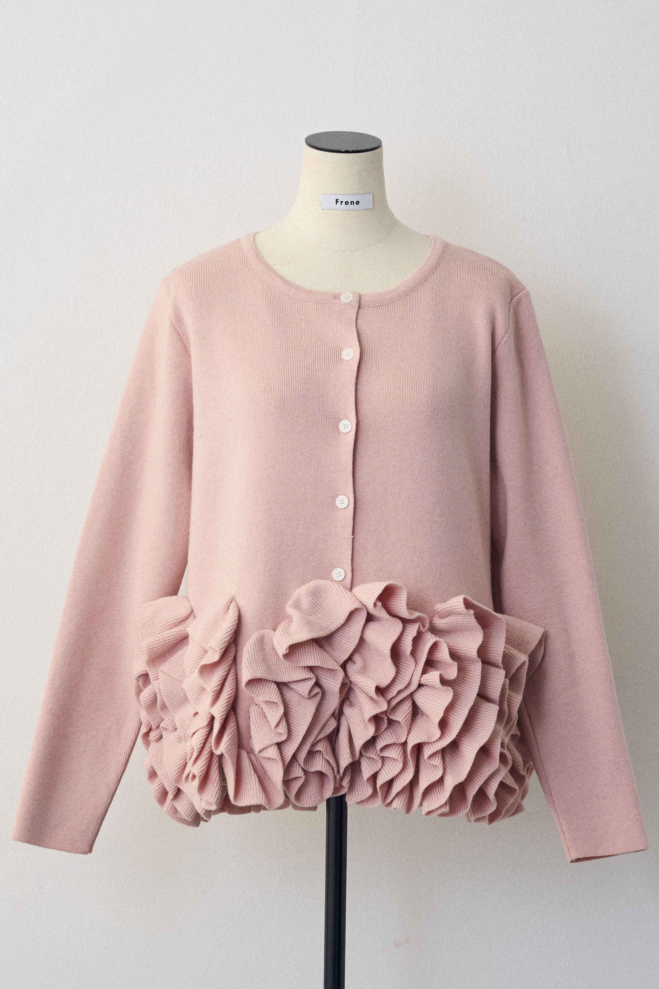 予約]フリルホイップニットカーディガン – Frene スクエアネック