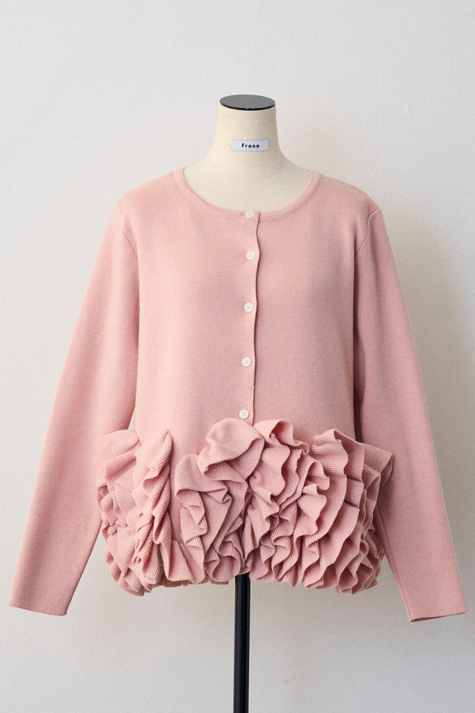 予約]フリルホイップニットカーディガン – Frene