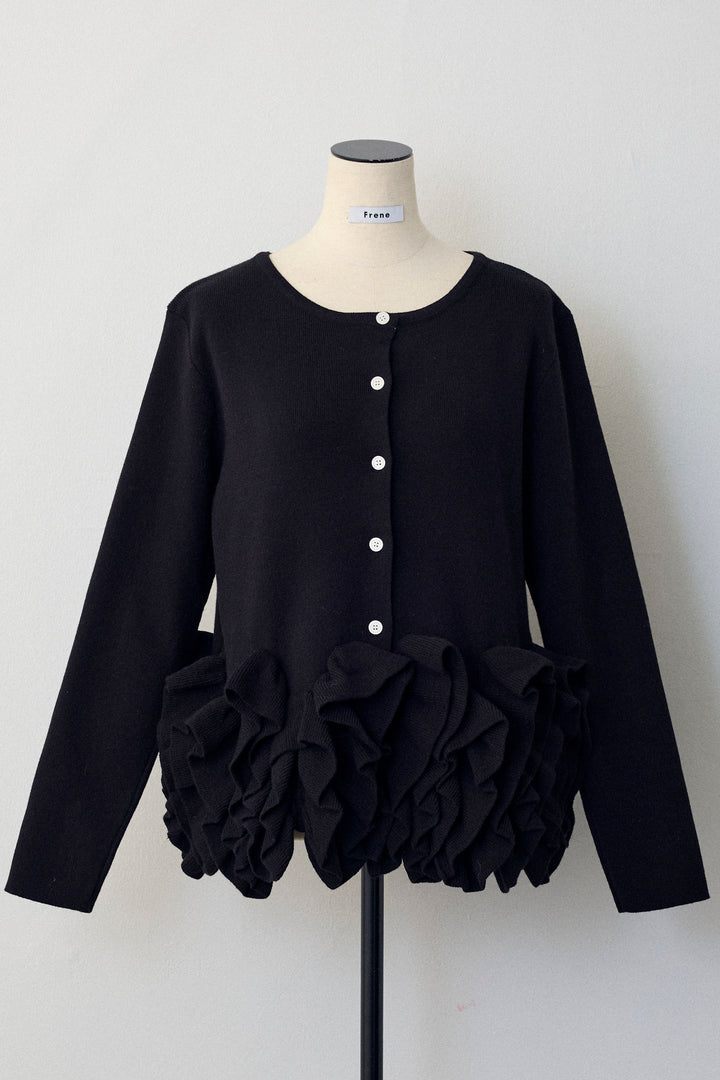 [予約]フリルホイップニットカーディガン
