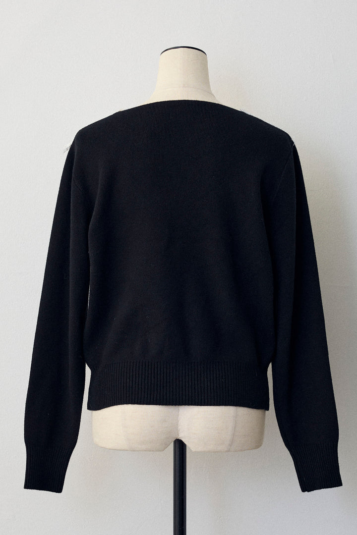 [予約]Vレースデザインニットプルオーバー