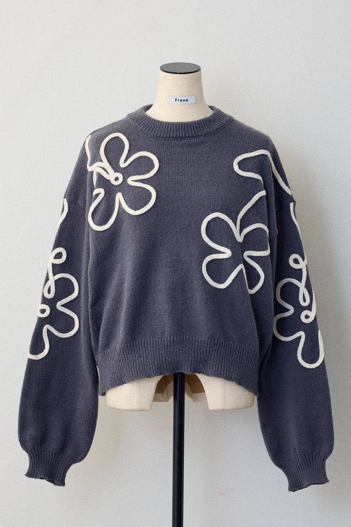 [予約]コードフラワーニットプルオーバー