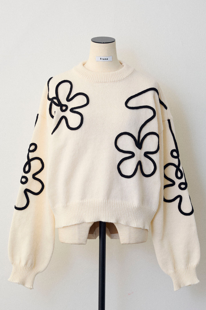 [予約]コードフラワーニットプルオーバー