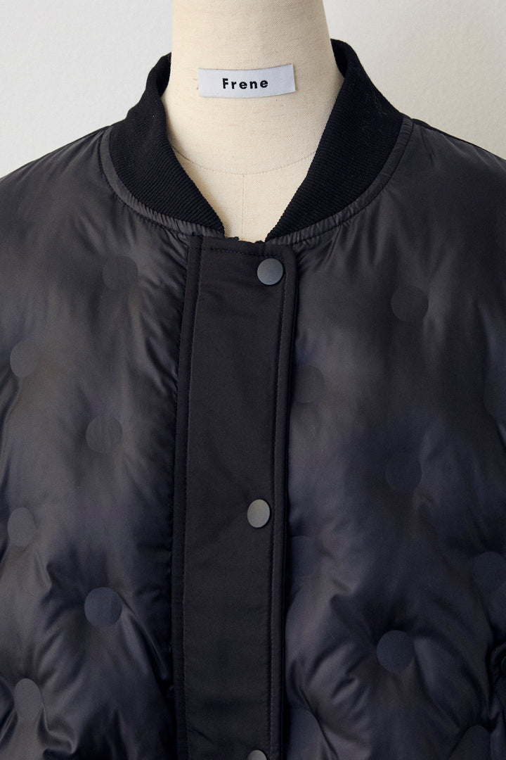 [予約]ヘムギャザードットキルティング中綿フレアコート