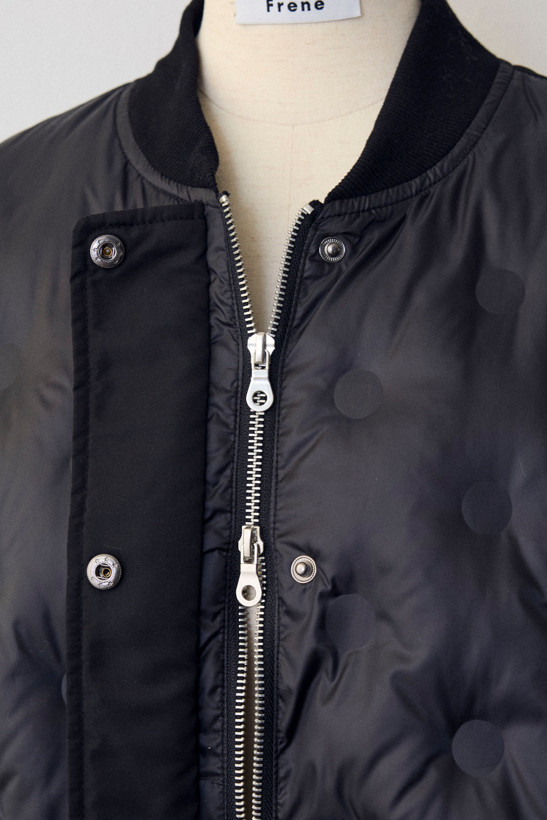 [予約]ヘムギャザードットキルティング中綿フレアコート