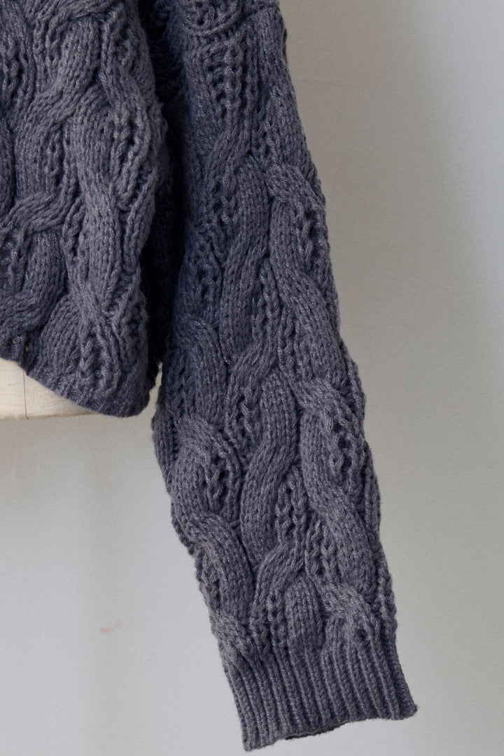 [予約]ニュアンスケーブルクロップドニット