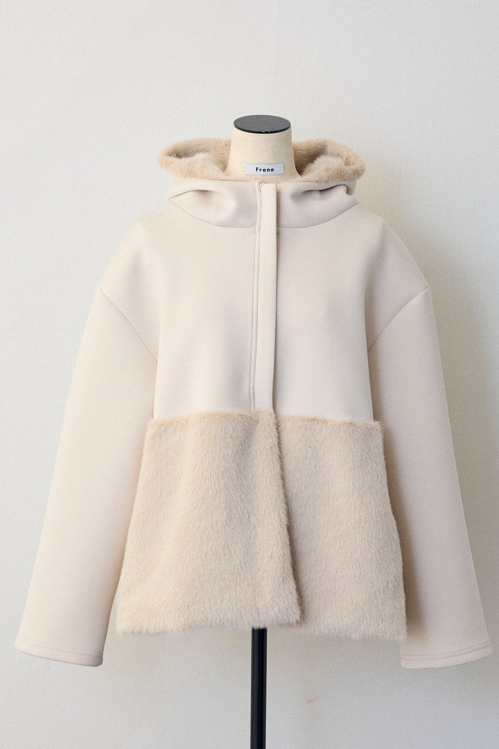 [予約]ボンディングファーフーディー異素材ジャケット