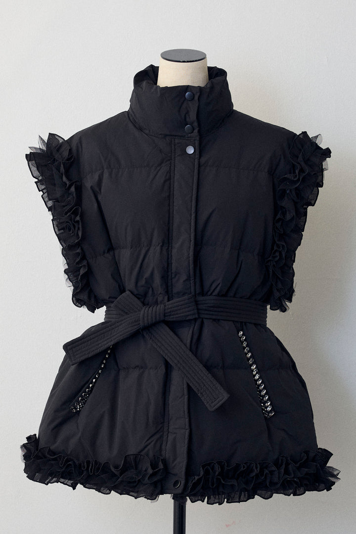 [予約]フリルチュールスリーブ美ラインベスト