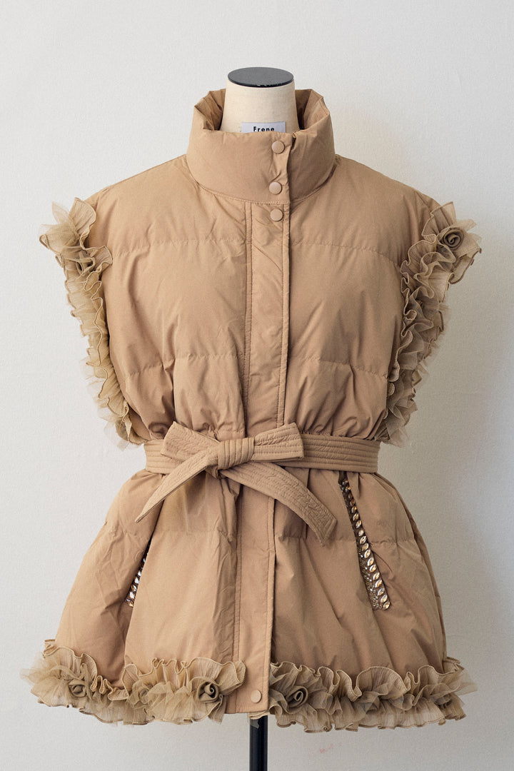 [予約]フリルチュールスリーブ美ラインベスト